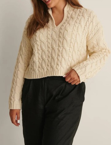 Pulover NA-KD Plus Size, crem