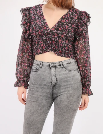 Top SHEIN, floral Floral print