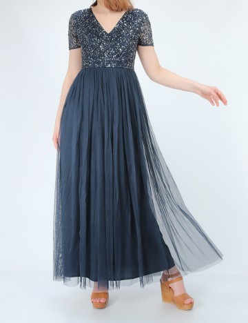Rochie lunga Maya Deluxe, bleumarin