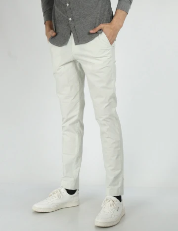 Pantaloni Jack&Jones, ecru Alb