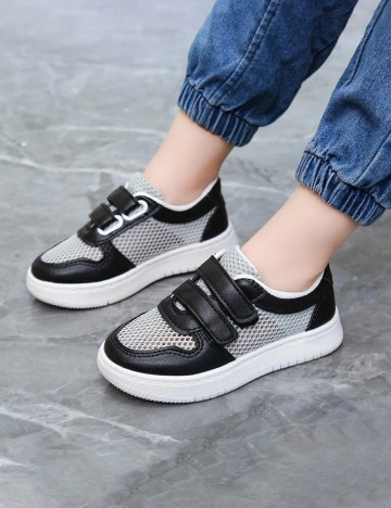 Adidasi Shein Kids, alb-negru