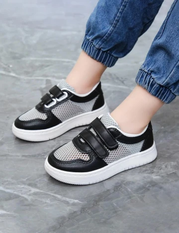 Adidasi Shein Kids, alb-negru