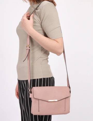 Geanta Anna Field, roz pudra