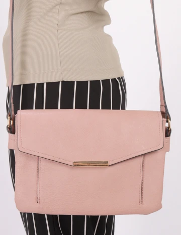 Geanta Anna Field, roz pudra