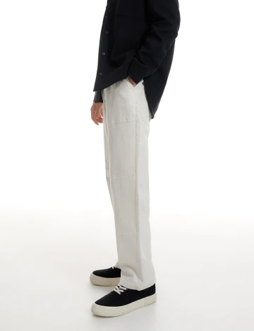 Pantaloni Reserved, alb Alb