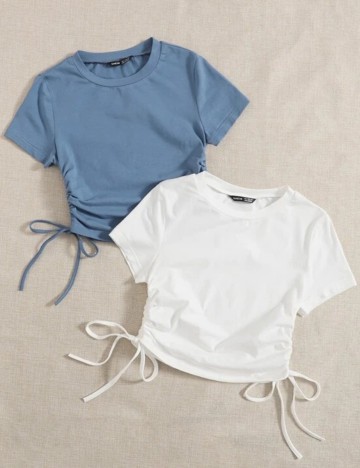 Set topuri SHEIN CURVE, alb/bleumarin