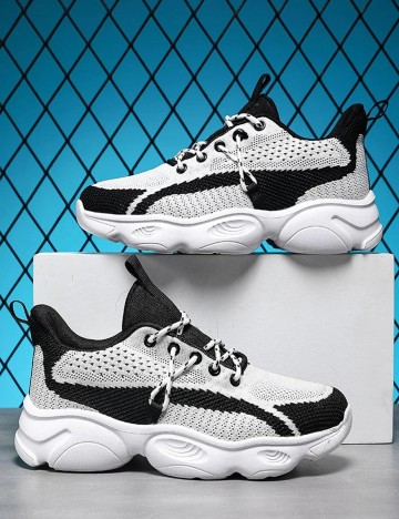 Adidasi SHEIN, alb-negru, 42