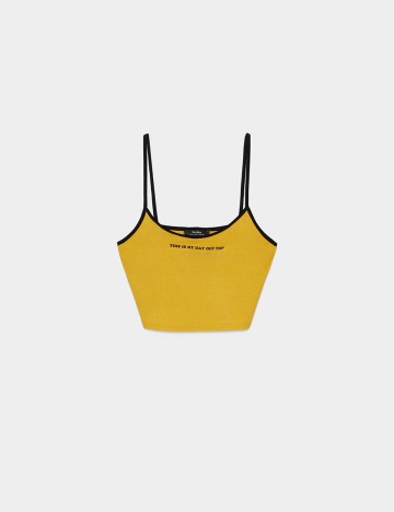 Top Bershka, galben mustar