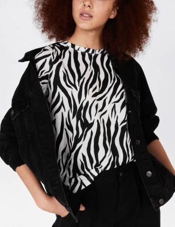 Tricou Bershka, alb/negru