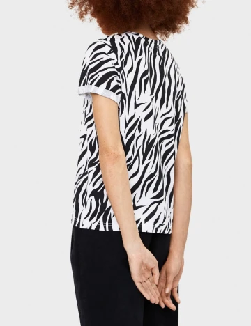 Tricou Bershka, alb/negru