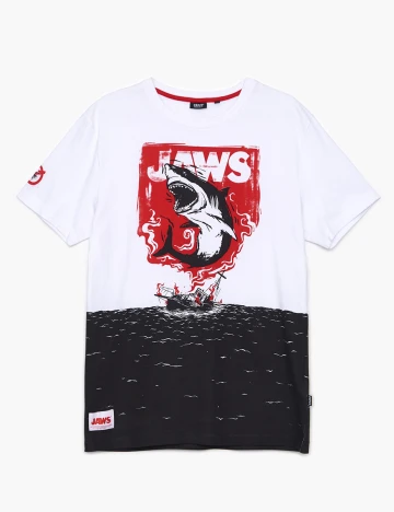 Tricou CROPP, alb/gri