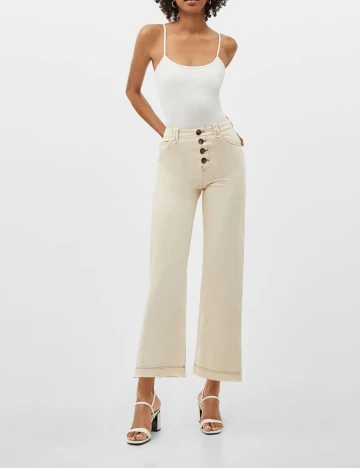 Pantaloni Bershka, crem