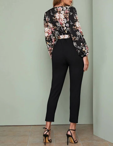Salopeta SHEIN, negru floral