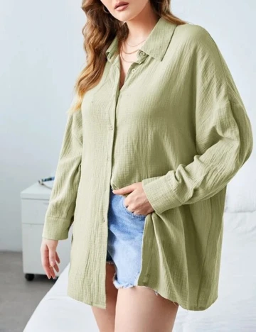 Camasa SHEIN CURVE, verde