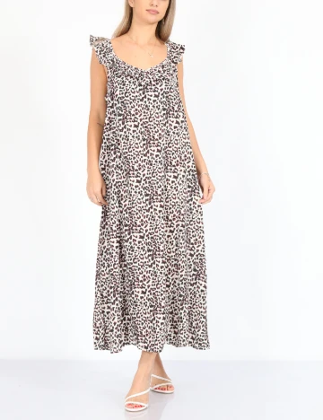 Rochie lunga Jacqueline de Yong, animal print Animal print