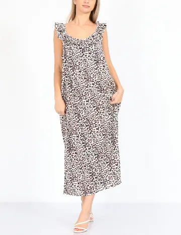 Rochie lunga Jacqueline de Yong, animal print Animal print