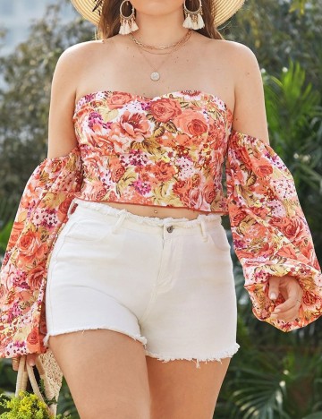 Top SHEIN CURVE, floral