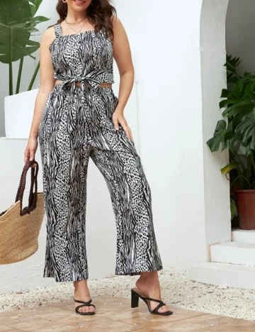 Compleu SHEIN CURVE, alb-negru