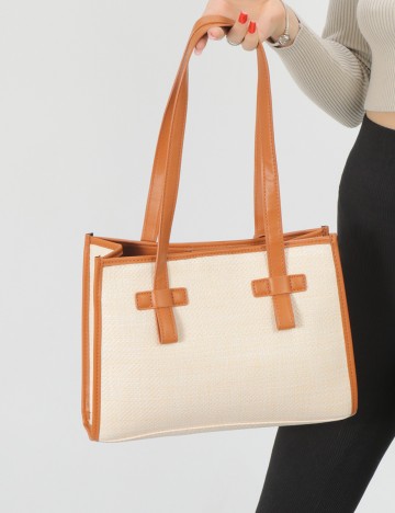 Geanta Glamorous, crem