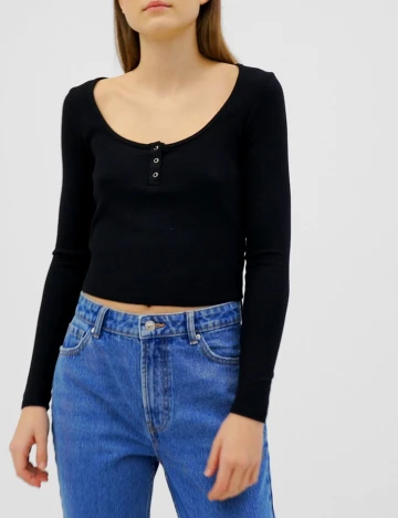Top Bershka, negru Negru