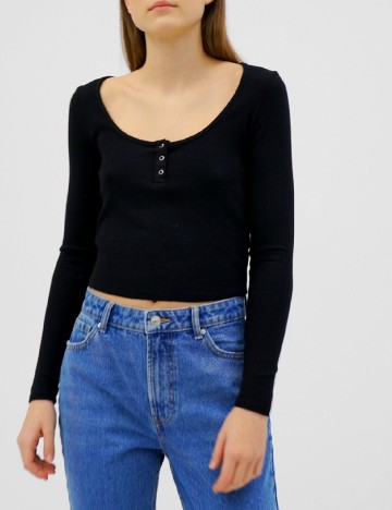 Top Bershka, negru