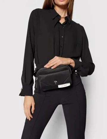 Borseta Ikonik KARL LAGERFELD, negru