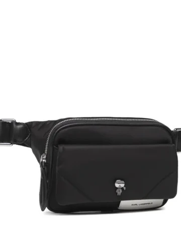 Borseta Ikonik KARL LAGERFELD, negru