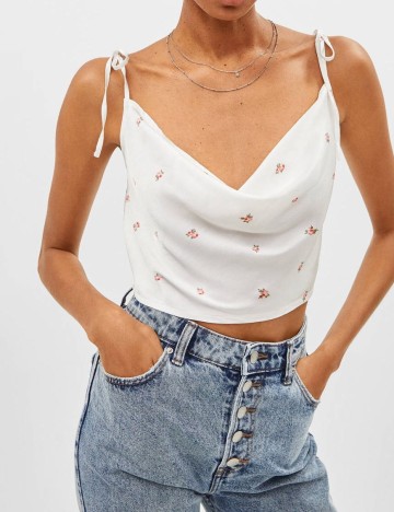 Top Bershka, alb, L