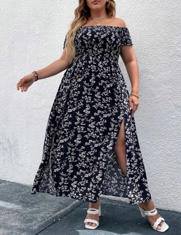 Rochie lunga SHEIN CURVE, bleumarin