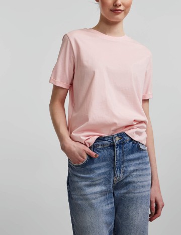 Tricou Pieces, roz, M