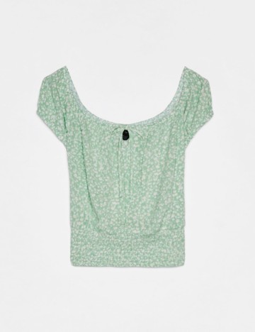 Top Bershka, verde, M