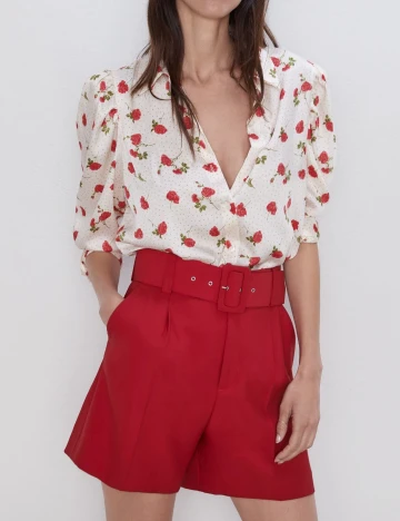 Pantaloni scurti Zara, rosu Rosu