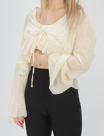 Top Double Crazy, crem, M