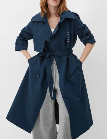 Trench Q/S, bleumarin Albastru