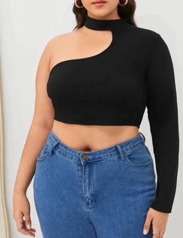 Top SHEIN CURVE, negru Negru