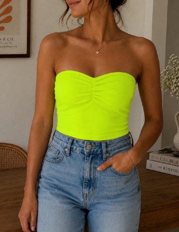 Top Bershka, verde, S