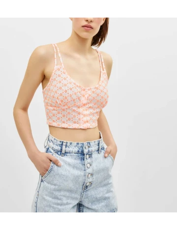 Top Bershka, roz fucsia Roz