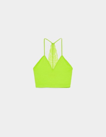 Top Bershka, verde, L