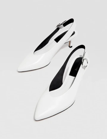 Pantofi Stradivarius, alb Alb