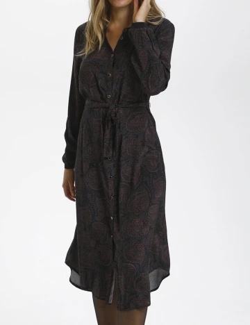 Rochie medie Kaffe, negru/maro