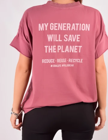 Tricou Pull&Bear, roz pudra