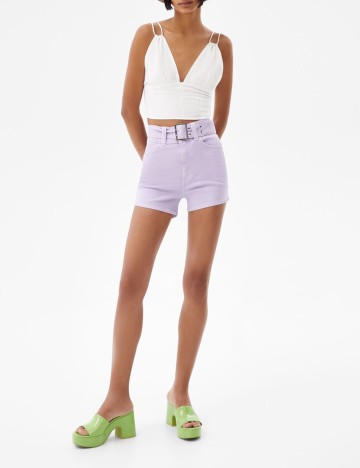 Pantaloni scurti Bershka, mov, 36