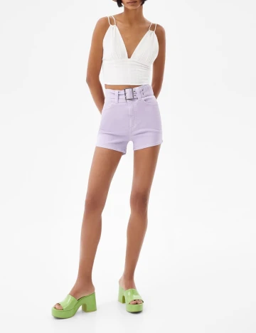 Pantaloni scurti Bershka, mov