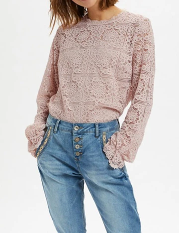 Bluza Cream, roz pudra Roz
