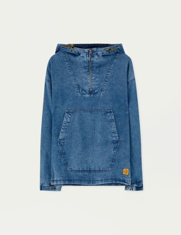 Hanorac Pull&Bear, albastru denim