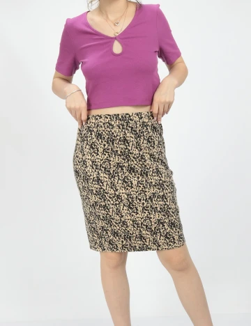 Fusta Vero Moda, crem/negru