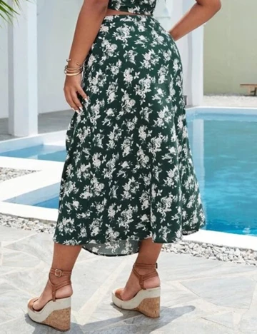 Fusta SHEIN CURVE, verde