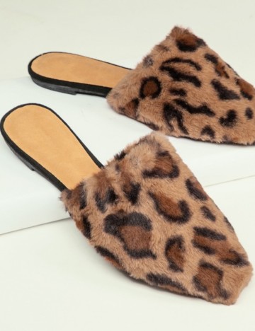 Papuci de casa SHEIN, animal print, 36,5