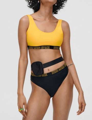 Costum de baie CROPP, negru/galben