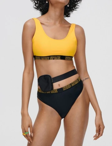 Costum de baie CROPP, negru/galben
